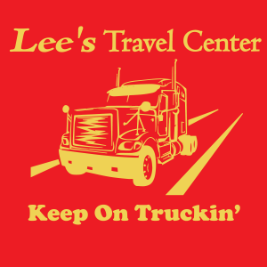 Lee's Travel Center official red and yellow truck logo for location #123